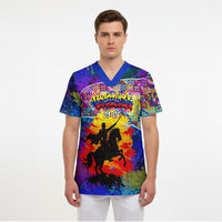 Simon Bolivar Venezuela Flag Day Scrub Top Patriotism Precursor De La Independencia Vibrant Flag