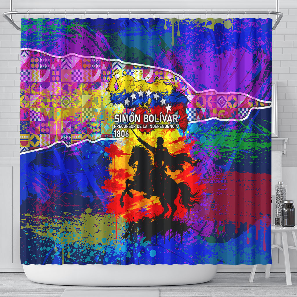 Simon Bolivar Venezuela Flag Day Shower Curtain Patriotism Precursor De La Independencia Vibrant Flag