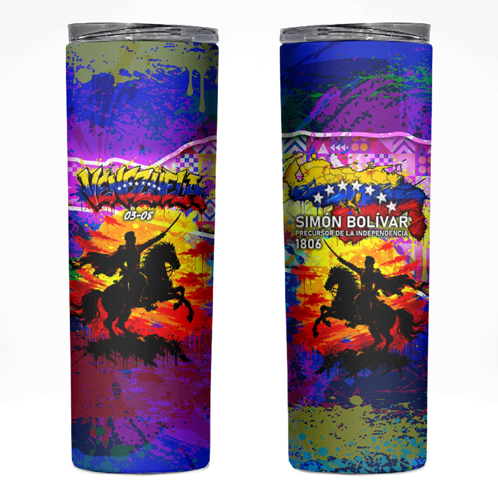Simon Bolivar Venezuela Flag Day Skinny Tumbler Patriotism Precursor De La Independencia Vibrant Flag