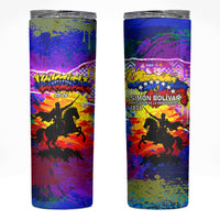 Simon Bolivar Venezuela Flag Day Skinny Tumbler Patriotism Precursor De La Independencia Vibrant Flag