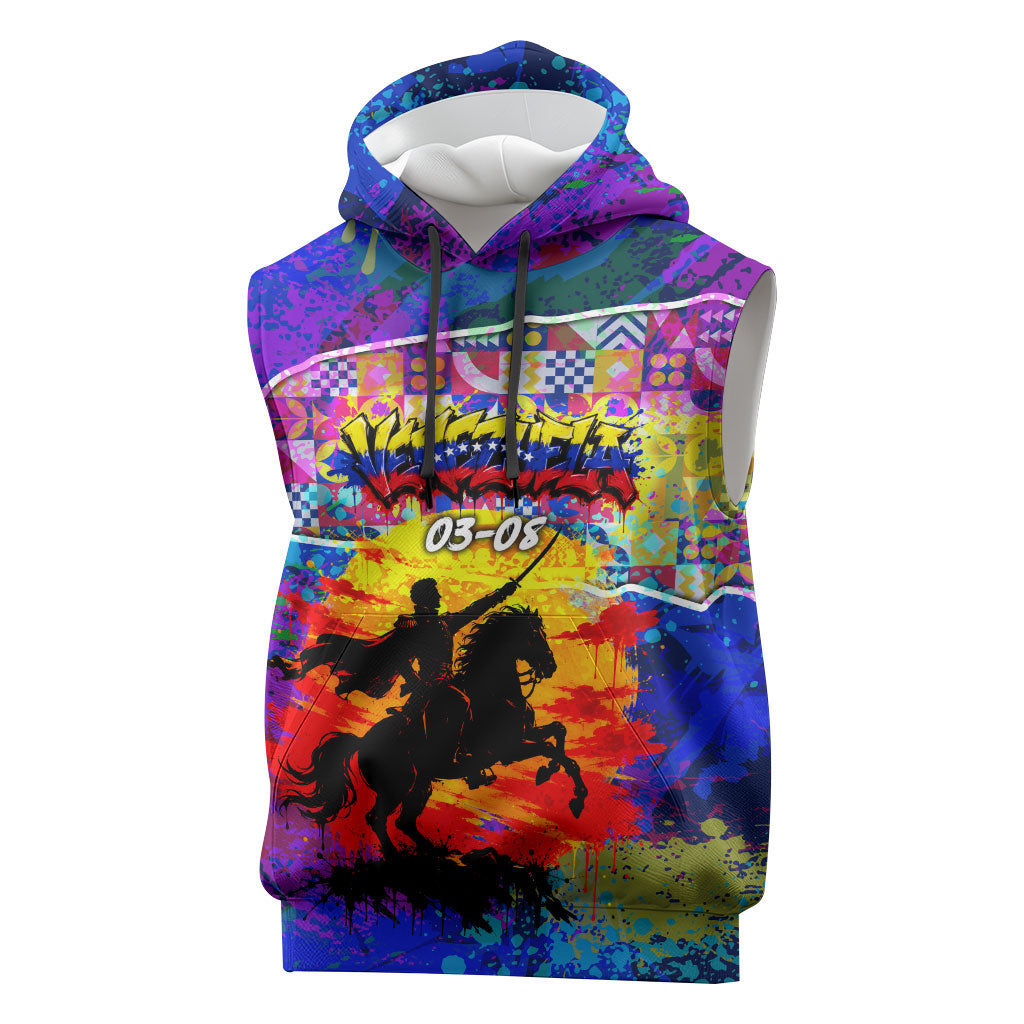 Simon Bolivar Venezuela Flag Day Sleeveless Hoodie Patriotism Precursor De La Independencia Vibrant Flag