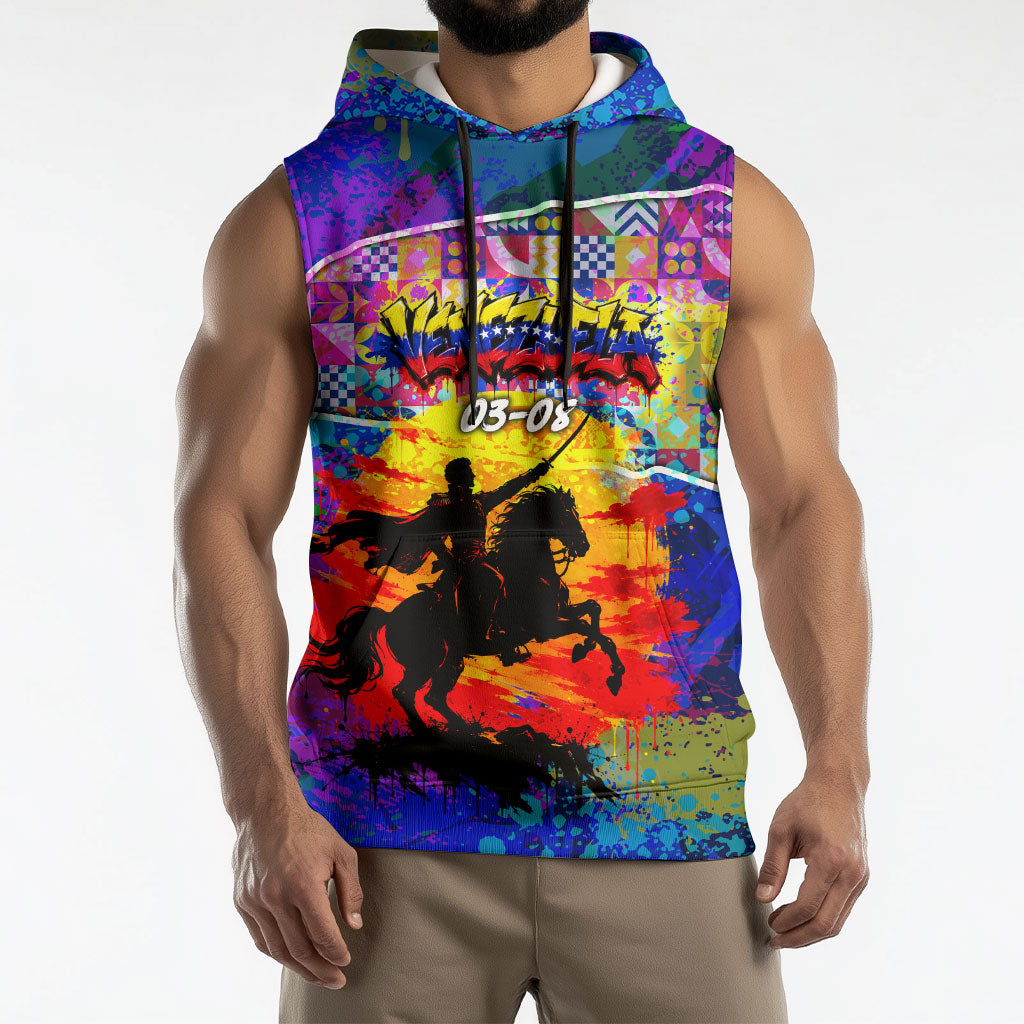 Simon Bolivar Venezuela Flag Day Sleeveless Hoodie Patriotism Precursor De La Independencia Vibrant Flag