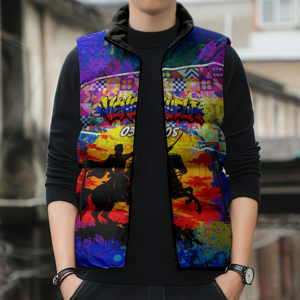Simon Bolivar Venezuela Flag Day Sleeveless Puffer Jacket Patriotism Precursor De La Independencia Vibrant Flag