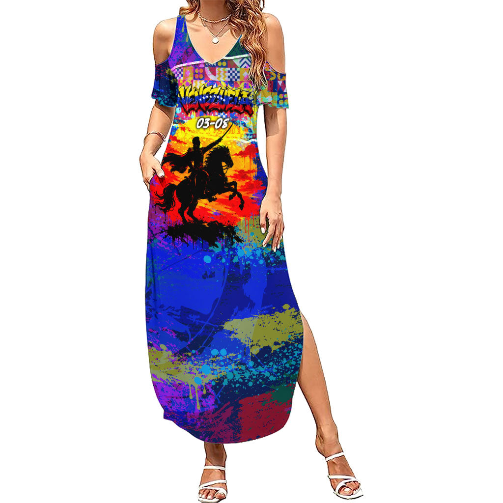 Simon Bolivar Venezuela Flag Day Summer Maxi Dress Patriotism Precursor De La Independencia Vibrant Flag