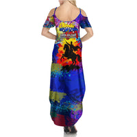 Simon Bolivar Venezuela Flag Day Summer Maxi Dress Patriotism Precursor De La Independencia Vibrant Flag