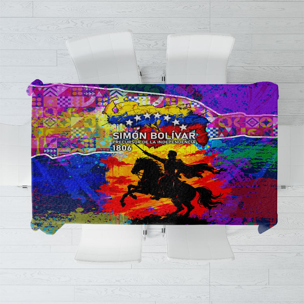 Simon Bolivar Venezuela Flag Day Tablecloth Patriotism Precursor De La Independencia Vibrant Flag