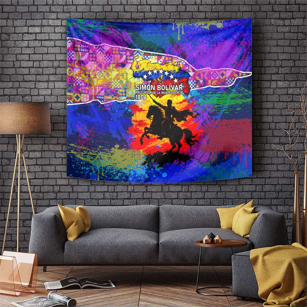Simon Bolivar Venezuela Flag Day Tapestry Patriotism Precursor De La Independencia Vibrant Flag