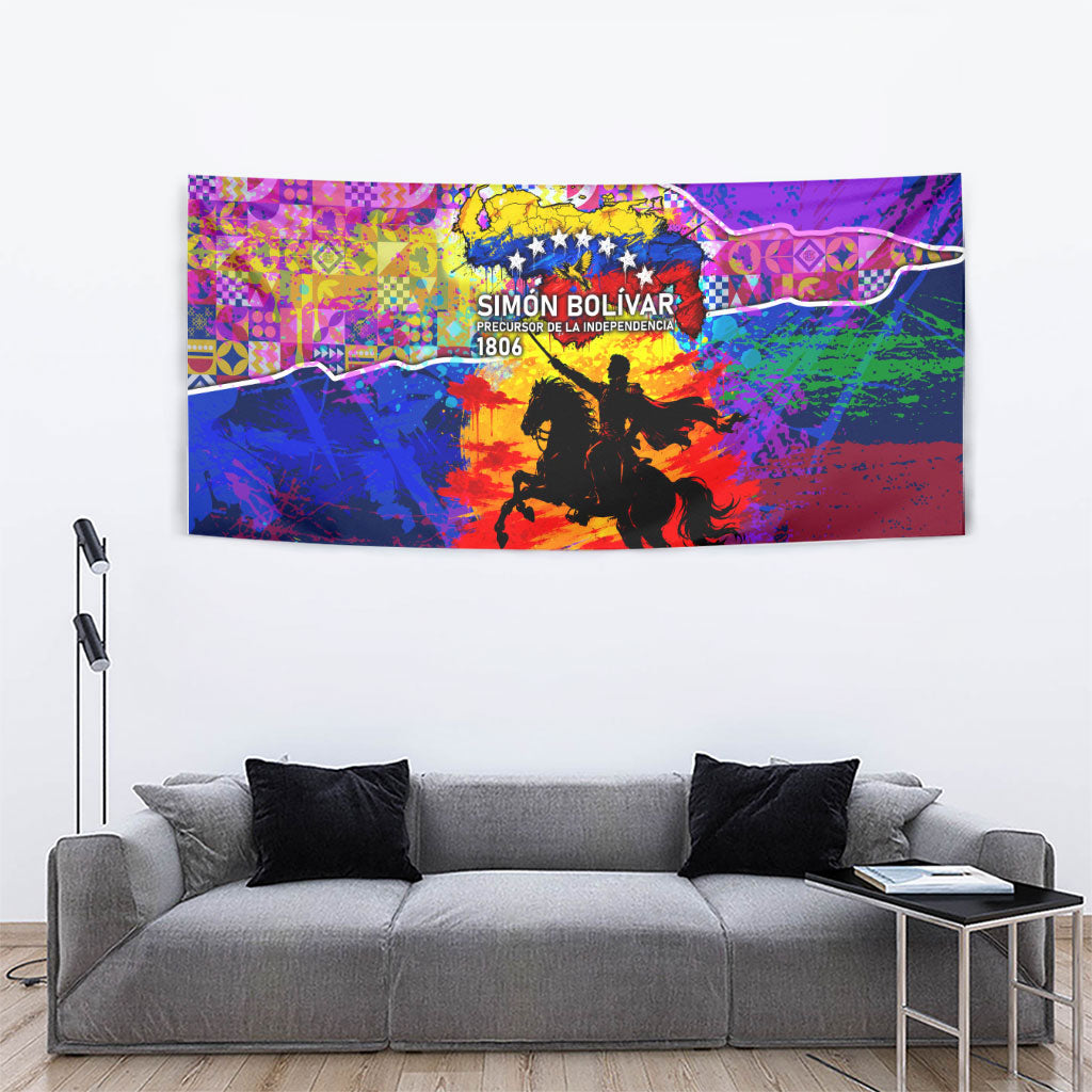 Simon Bolivar Venezuela Flag Day Tapestry Patriotism Precursor De La Independencia Vibrant Flag