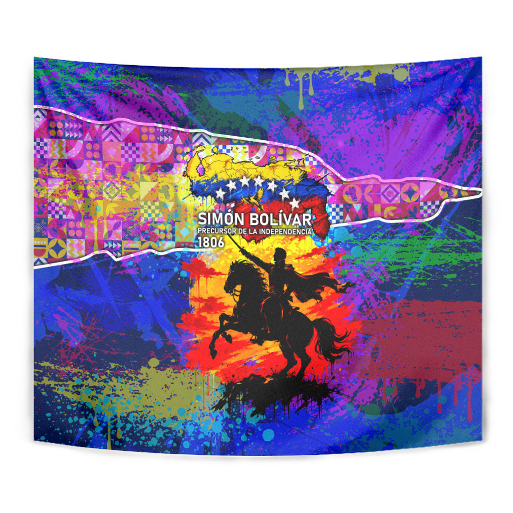 Simon Bolivar Venezuela Flag Day Tapestry Patriotism Precursor De La Independencia Vibrant Flag