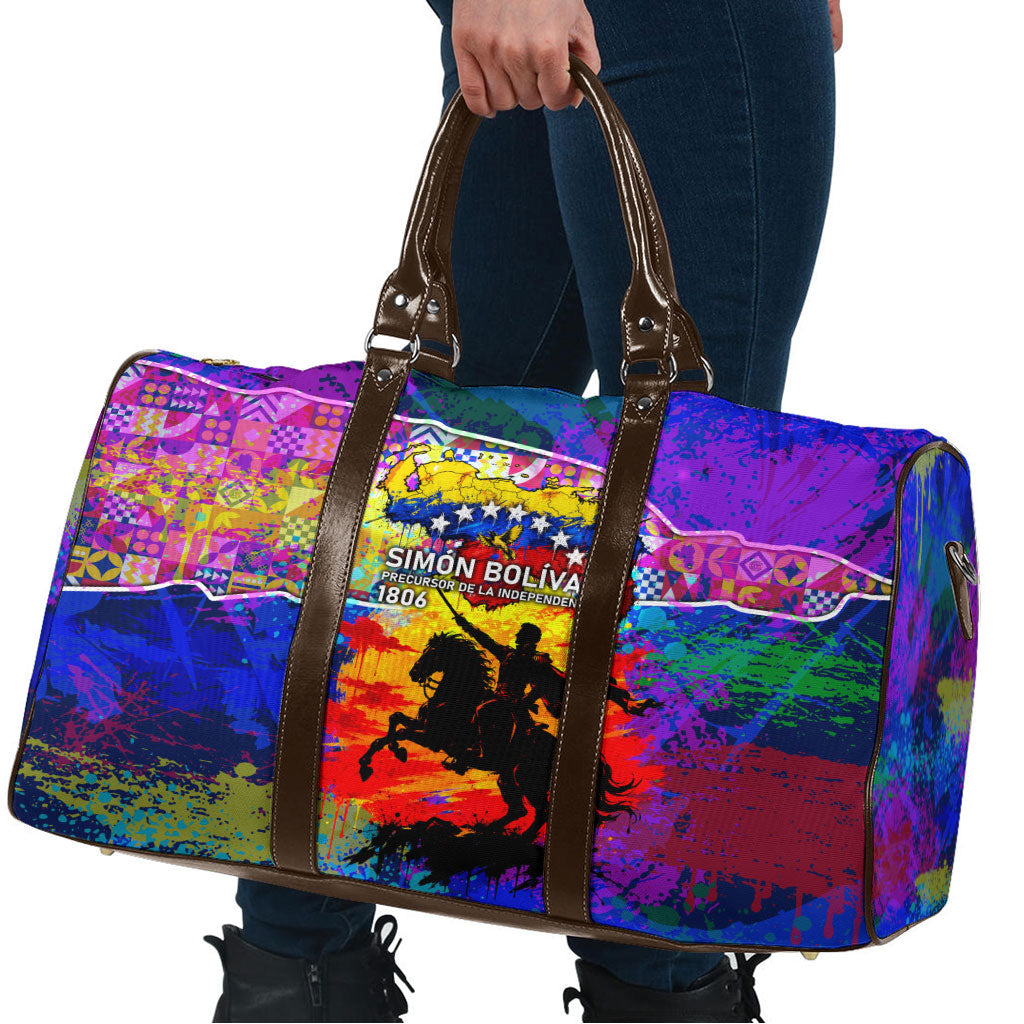 Simon Bolivar Venezuela Flag Day Travel Bag Patriotism Precursor De La Independencia Vibrant Flag