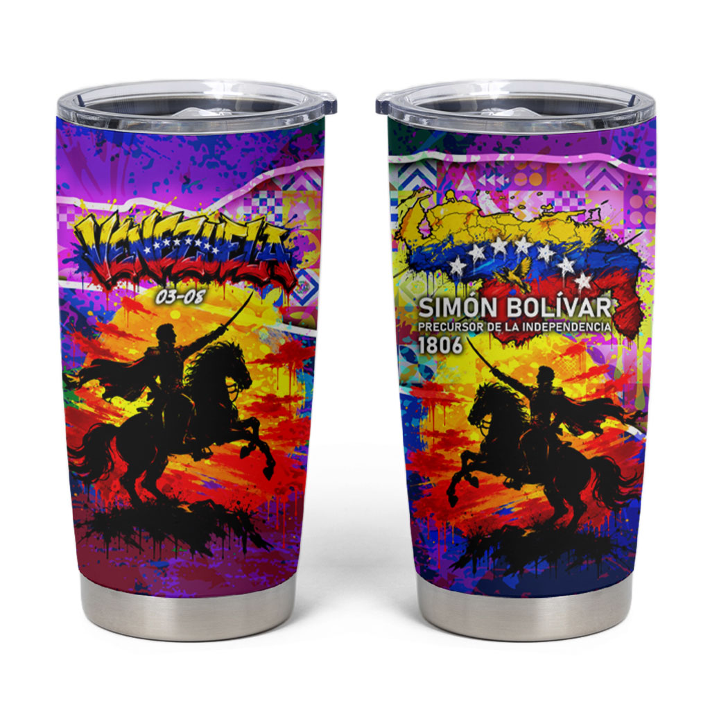 Simon Bolivar Venezuela Flag Day Tumbler Cup Patriotism Precursor De La Independencia Vibrant Flag