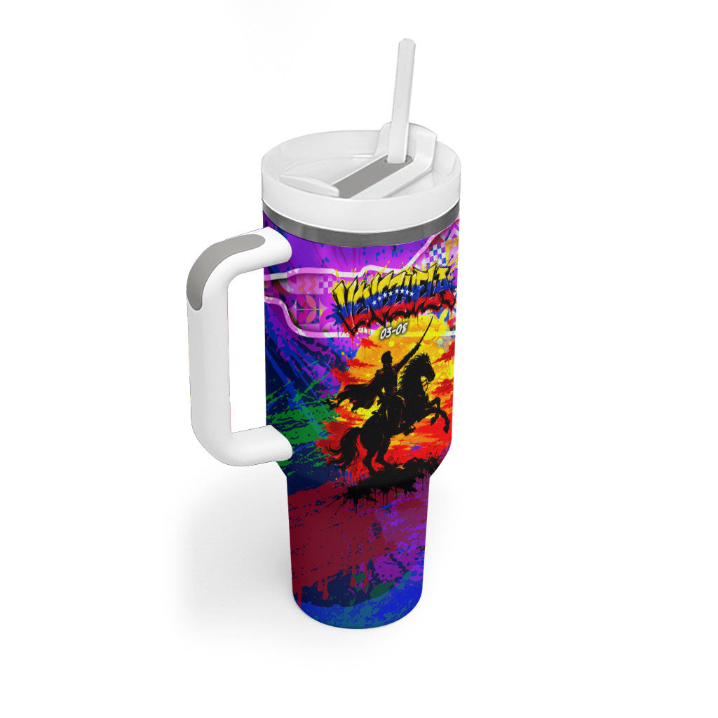 Simon Bolivar Venezuela Flag Day Tumbler With Handle Patriotism Precursor De La Independencia Vibrant Flag
