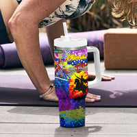 Simon Bolivar Venezuela Flag Day Tumbler With Handle Patriotism Precursor De La Independencia Vibrant Flag
