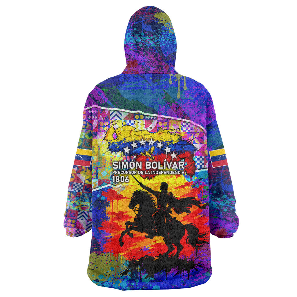 Simon Bolivar Venezuela Flag Day Wearable Blanket Hoodie Patriotism Precursor De La Independencia Vibrant Flag
