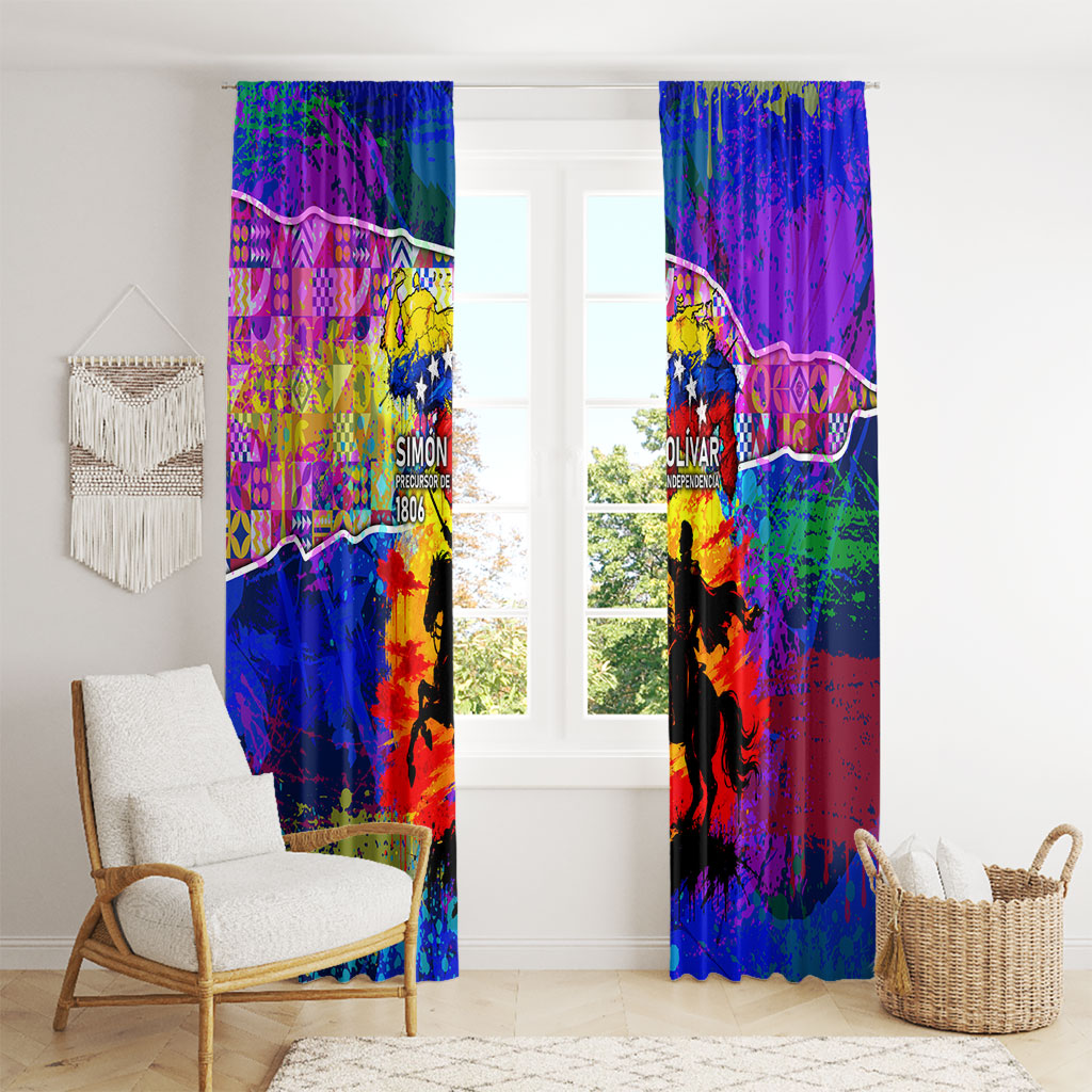 Simon Bolivar Venezuela Flag Day Window Curtain Patriotism Precursor De La Independencia Vibrant Flag