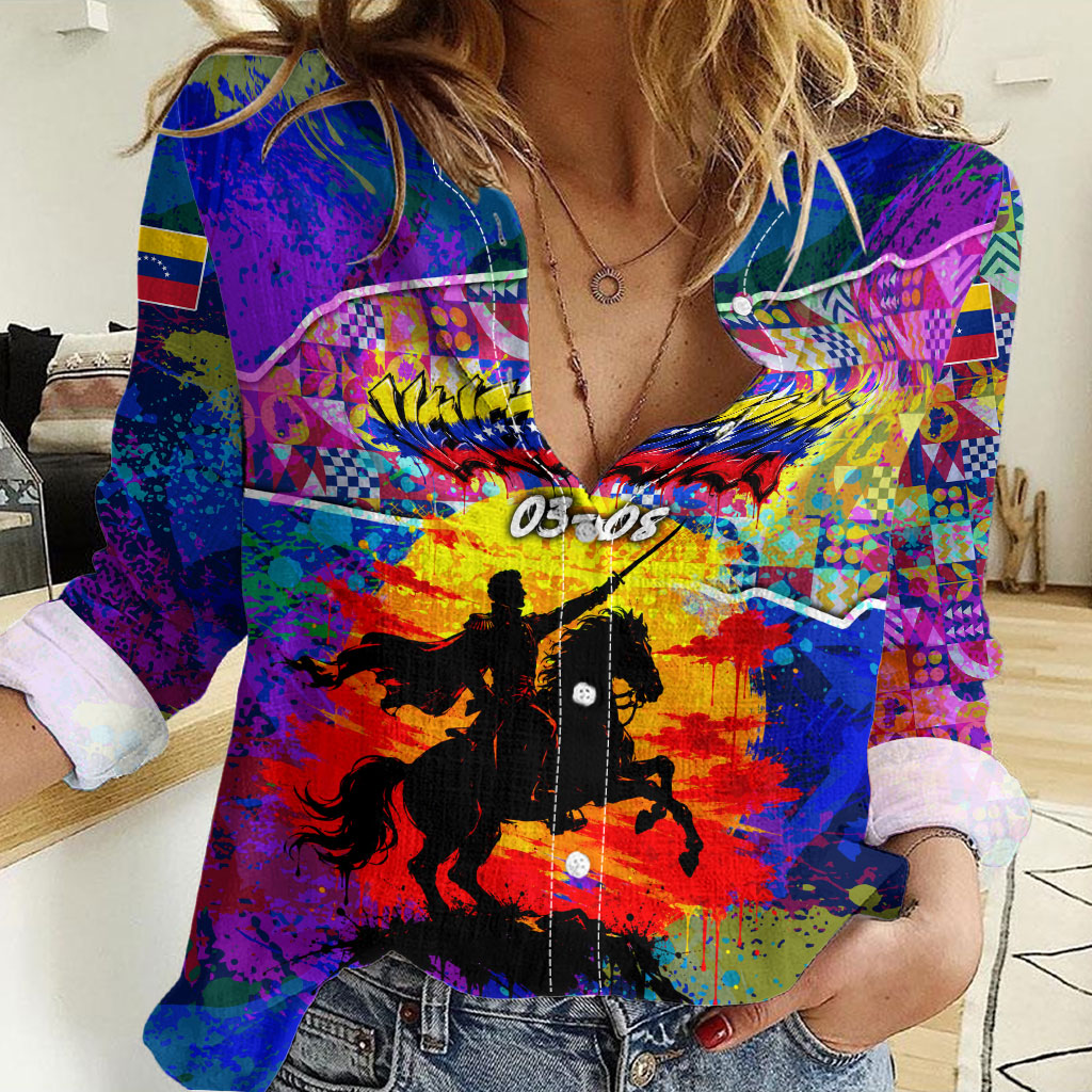 Simon Bolivar Venezuela Flag Day Women Casual Shirt Patriotism Precursor De La Independencia Vibrant Flag
