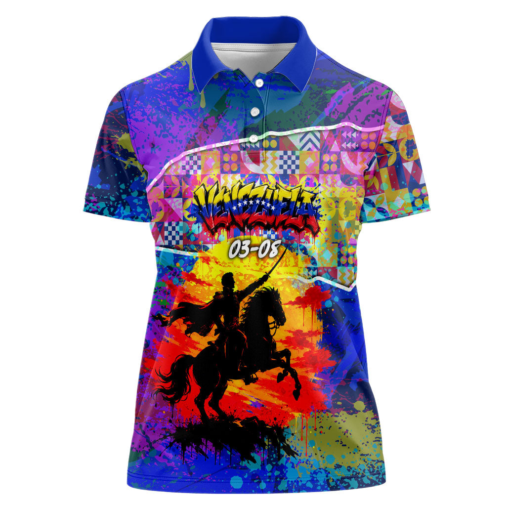 Simon Bolivar Venezuela Flag Day Women Polo Shirt Patriotism Precursor De La Independencia Vibrant Flag