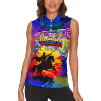 Simon Bolivar Venezuela Flag Day Women Sleeveless Polo Shirt Patriotism Precursor De La Independencia Vibrant Flag