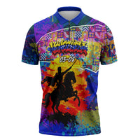 Simon Bolivar Venezuela Flag Day Zipper Polo Shirt Patriotism Precursor De La Independencia Vibrant Flag