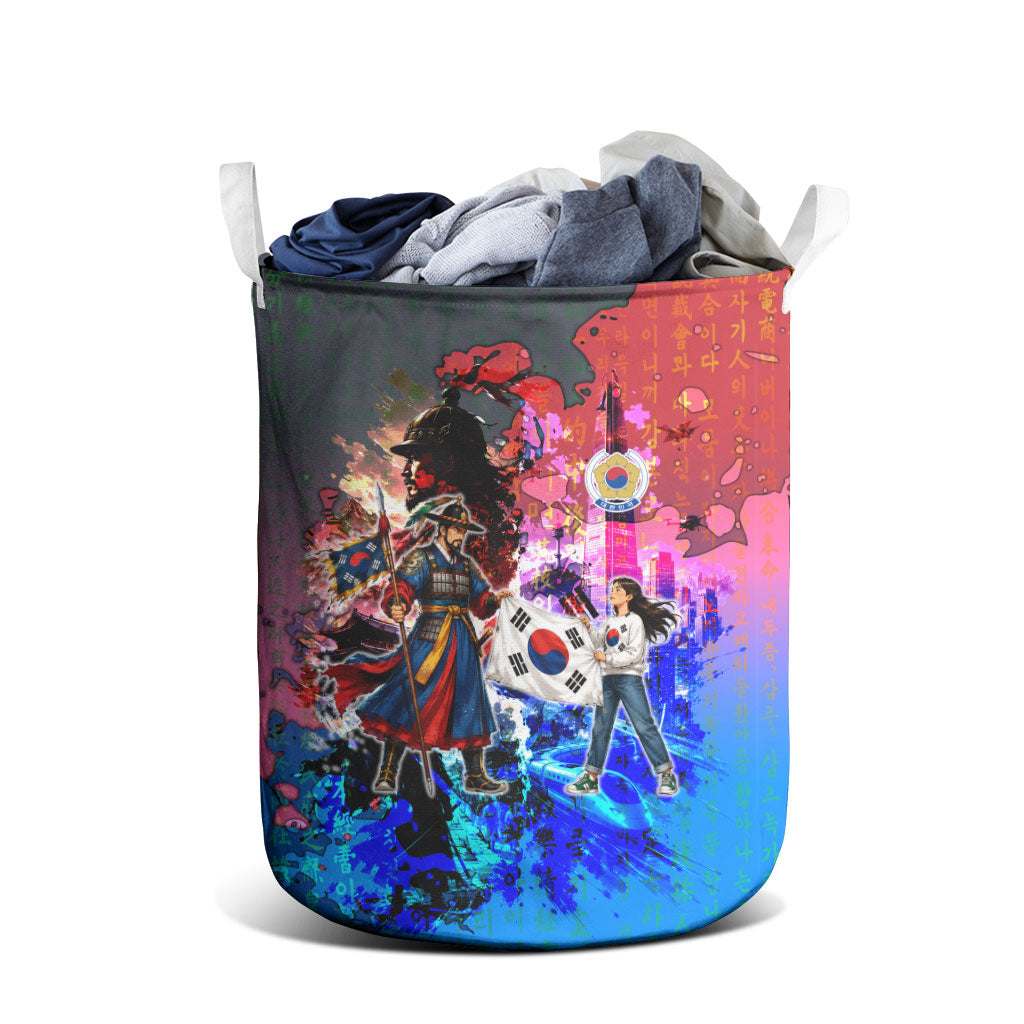 South Korea Flag Day Laundry Basket National Pride - Traditional Warrior - Modern History