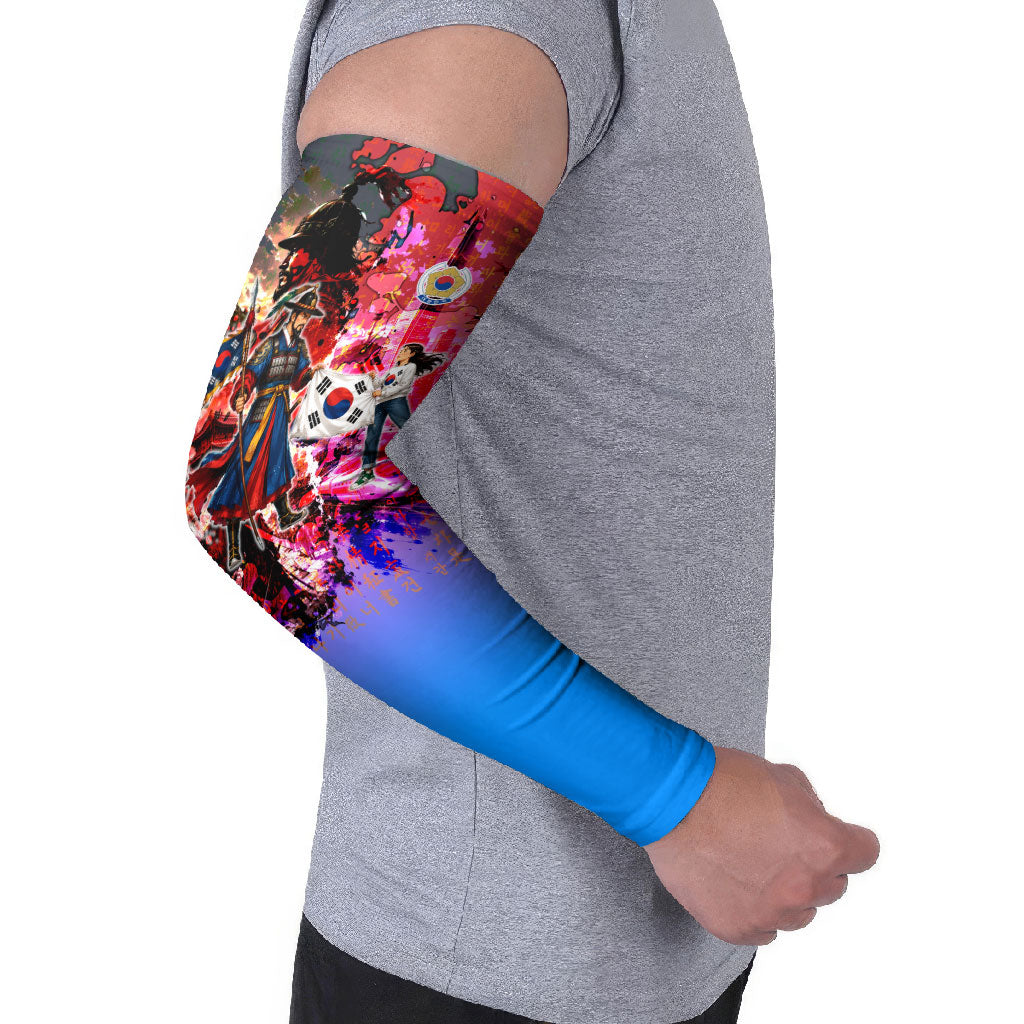 South Korea Flag Day Arm Sleeves National Pride - Traditional Warrior - Modern History