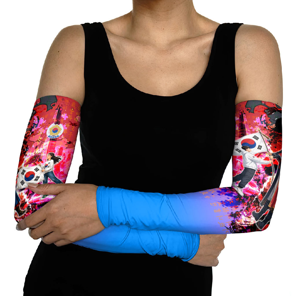 South Korea Flag Day Arm Sleeves National Pride - Traditional Warrior - Modern History