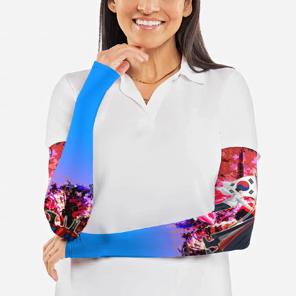 South Korea Flag Day Arm Sleeves National Pride - Traditional Warrior - Modern History