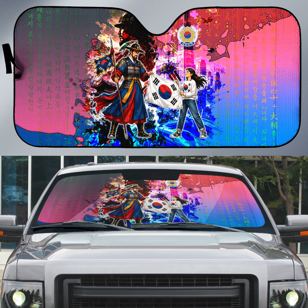 South Korea Flag Day Auto Sun Shade National Pride - Traditional Warrior - Modern History