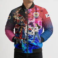 South Korea Flag Day Bomber Puffer Jacket National Pride - Traditional Warrior - Modern History
