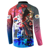 South Korea Flag Day Button Sweatshirt National Pride - Traditional Warrior - Modern History