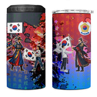 South Korea Flag Day 4 in 1 Can Cooler Tumbler National Pride - Traditional Warrior - Modern History