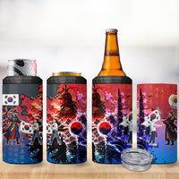 South Korea Flag Day 4 in 1 Can Cooler Tumbler National Pride - Traditional Warrior - Modern History