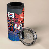 South Korea Flag Day 4 in 1 Can Cooler Tumbler National Pride - Traditional Warrior - Modern History