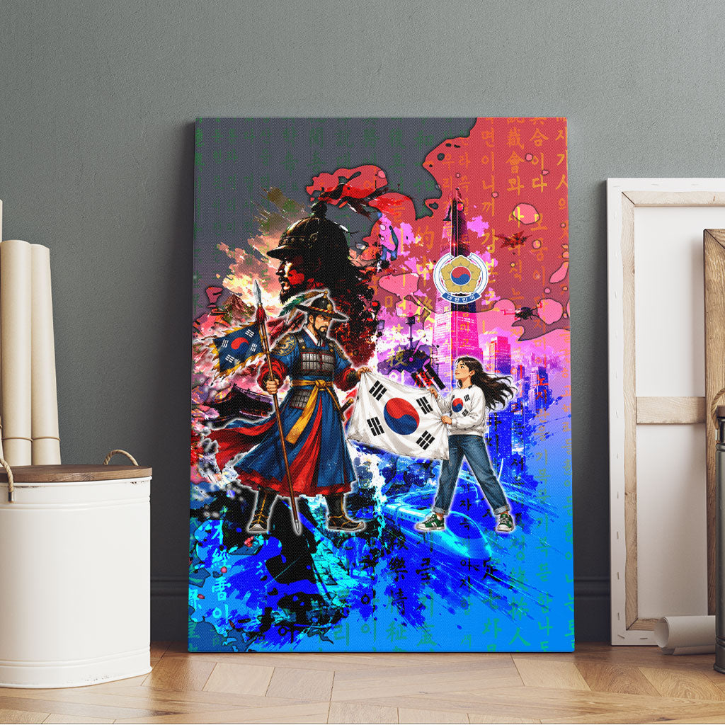 South Korea Flag Day Canvas Wall Art National Pride - Traditional Warrior - Modern History