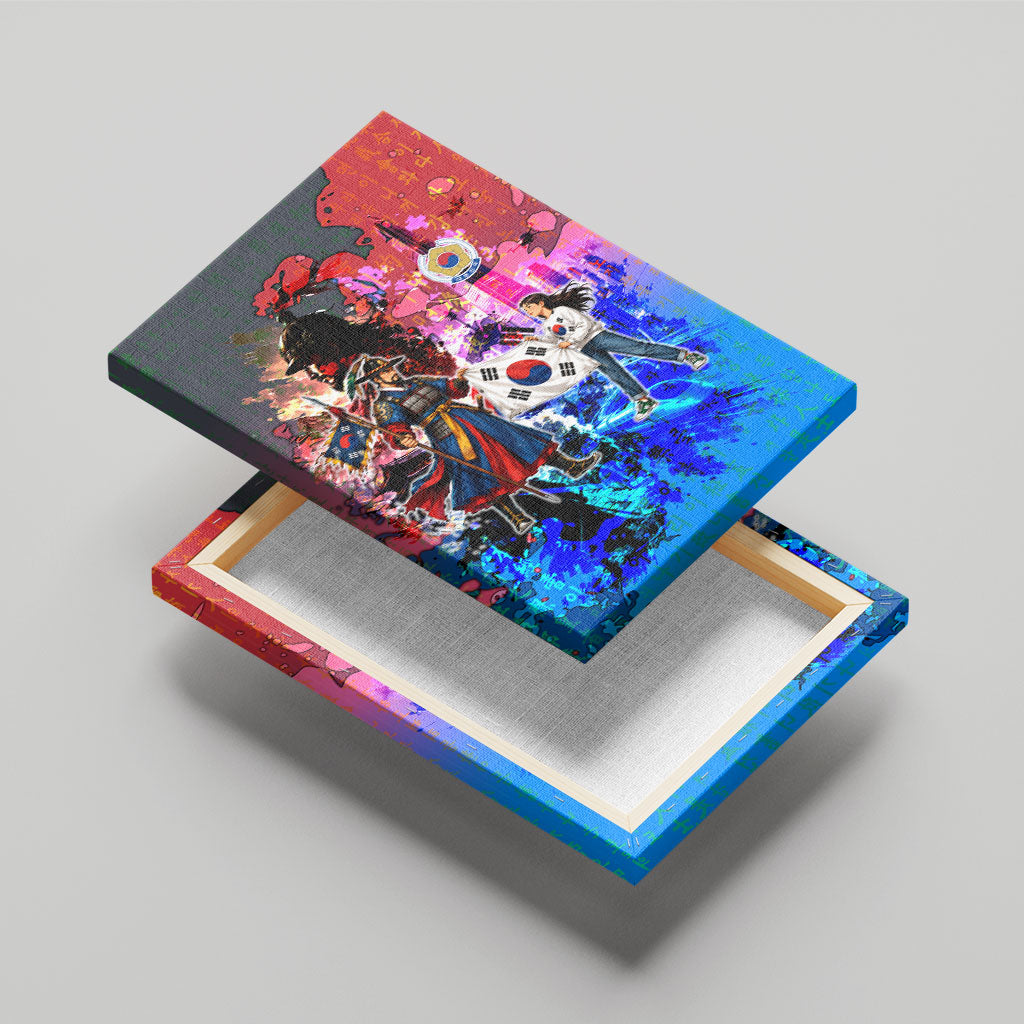 South Korea Flag Day Canvas Wall Art National Pride - Traditional Warrior - Modern History