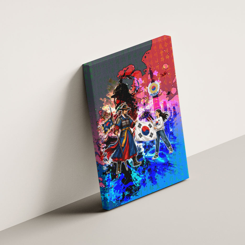 South Korea Flag Day Canvas Wall Art National Pride - Traditional Warrior - Modern History