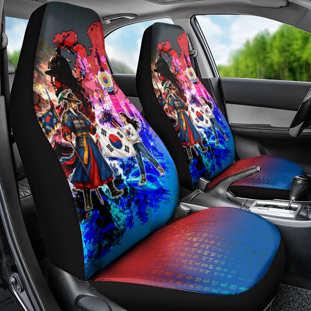 South Korea Flag Day Car Seat Cover National Pride - Traditional Warrior - Modern History