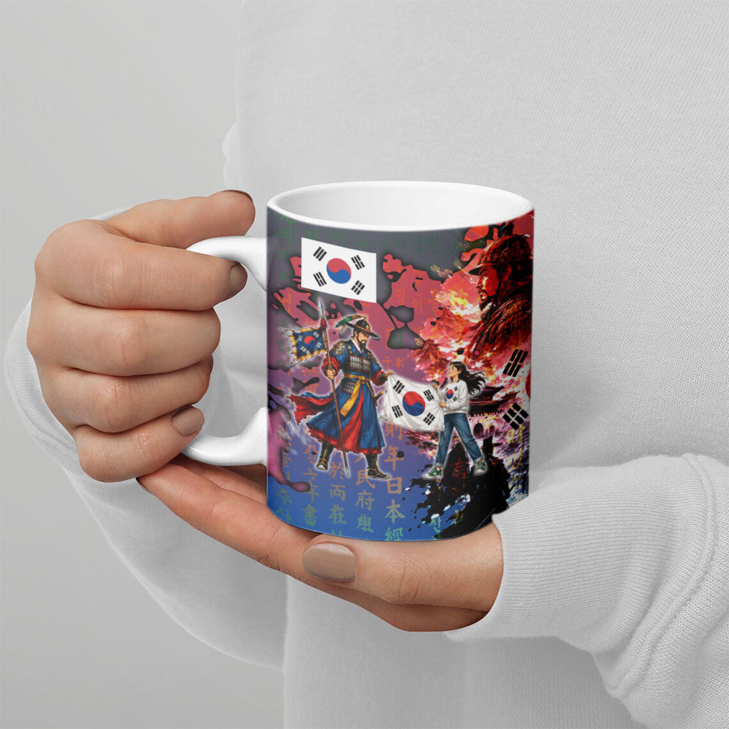 South Korea Flag Day Ceramic Mug National Pride - Traditional Warrior - Modern History