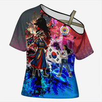 South Korea Flag Day Cross Shoulder Shirt National Pride - Traditional Warrior - Modern History