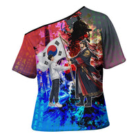 South Korea Flag Day Cross Shoulder Shirt National Pride - Traditional Warrior - Modern History