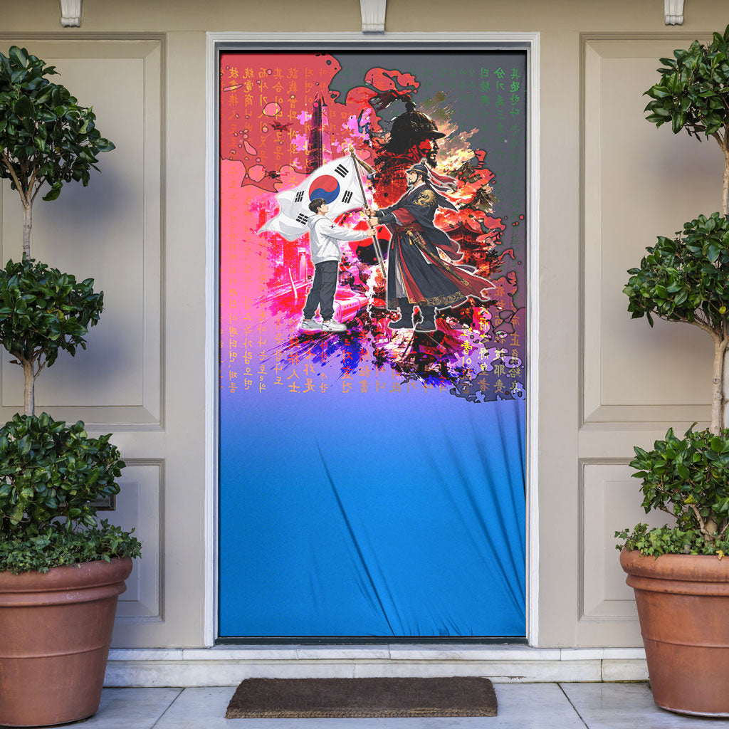 South Korea Flag Day Door Cover National Pride - Traditional Warrior - Modern History