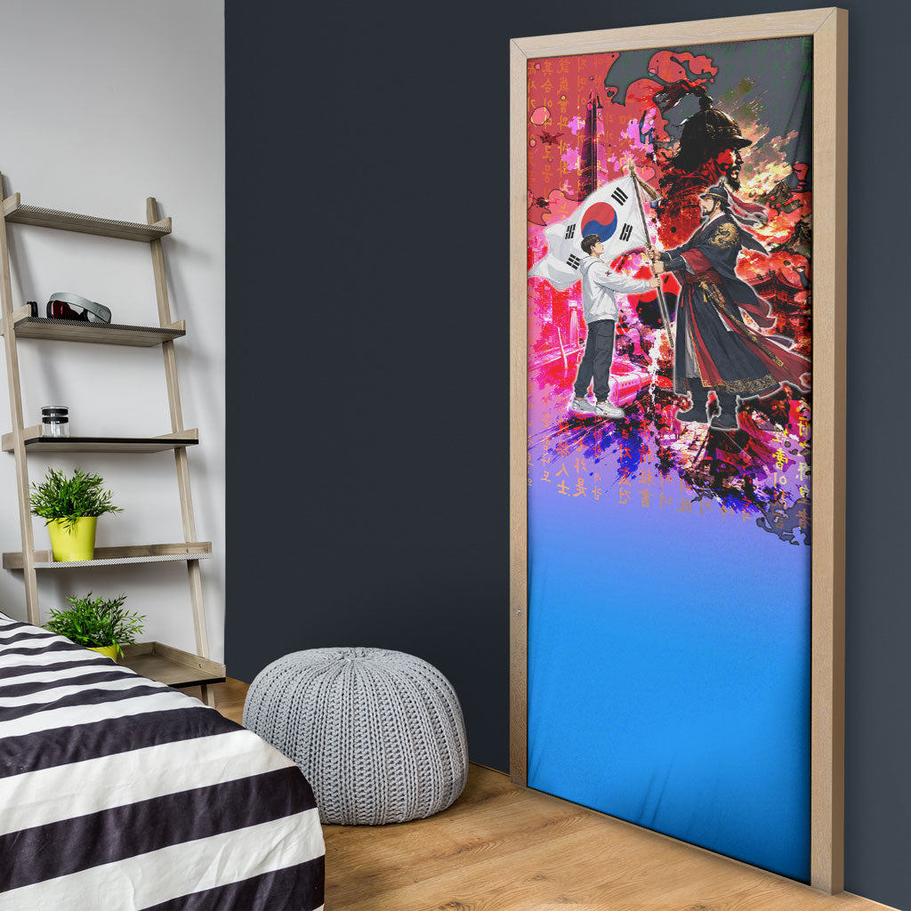 South Korea Flag Day Door Cover National Pride - Traditional Warrior - Modern History