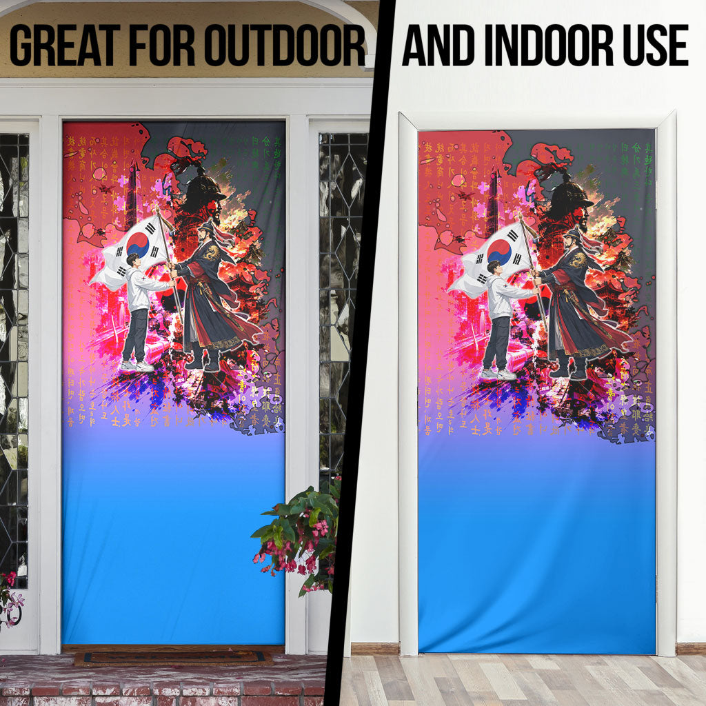 South Korea Flag Day Door Cover National Pride - Traditional Warrior - Modern History