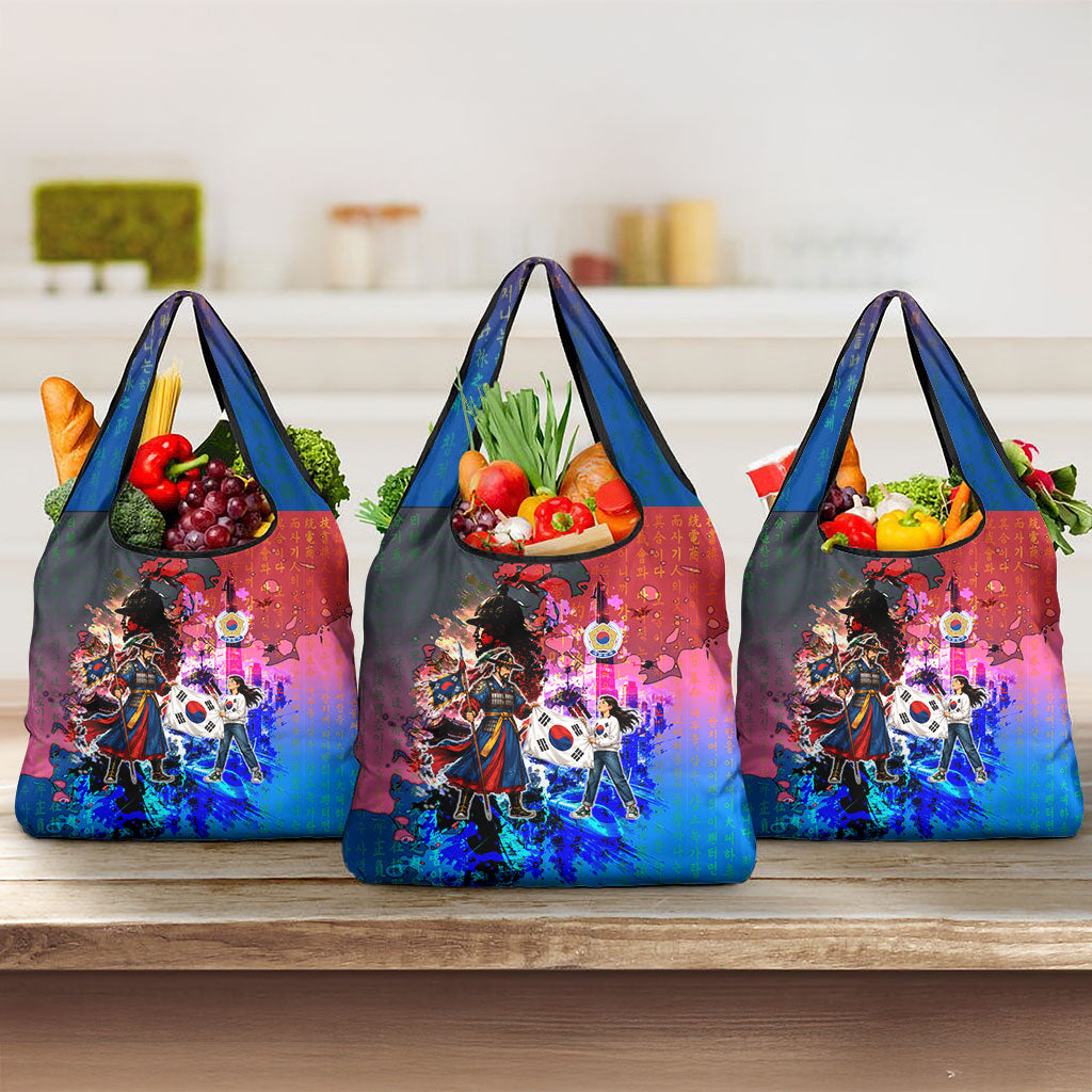 South Korea Flag Day Grocery Bag National Pride - Traditional Warrior - Modern History