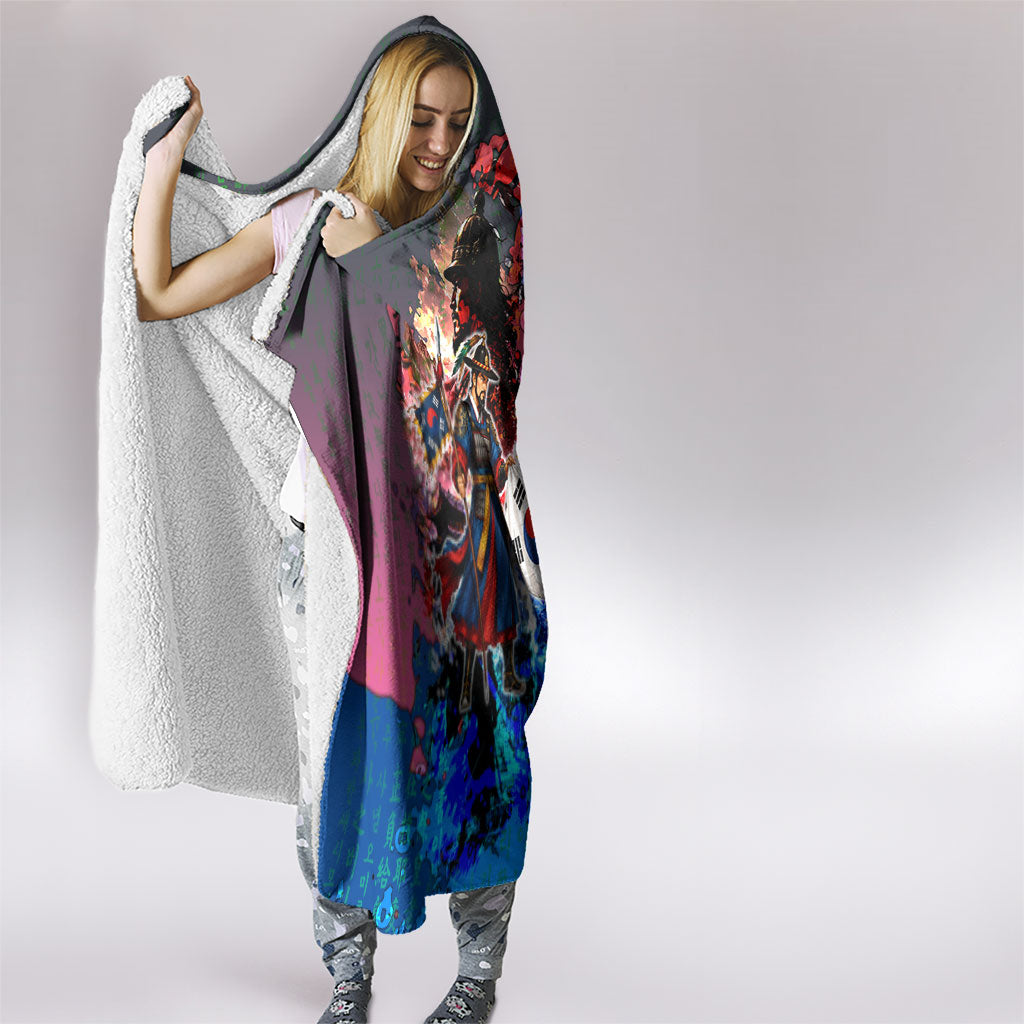 South Korea Flag Day Hooded Blanket National Pride - Traditional Warrior - Modern History