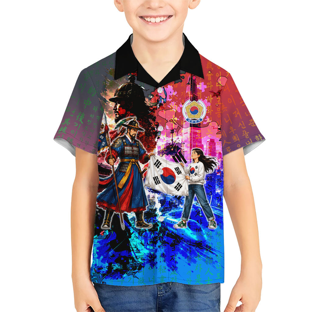South Korea Flag Day Kid Hawaiian Shirt National Pride - Traditional Warrior - Modern History
