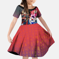 South Korea Flag Day Kid Short Sleeve Dress National Pride - Traditional Warrior - Modern History