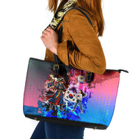 South Korea Flag Day Leather Tote Bag National Pride - Traditional Warrior - Modern History