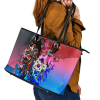 South Korea Flag Day Leather Tote Bag National Pride - Traditional Warrior - Modern History