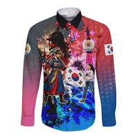 South Korea Flag Day Long Sleeve Button Shirt National Pride - Traditional Warrior - Modern History